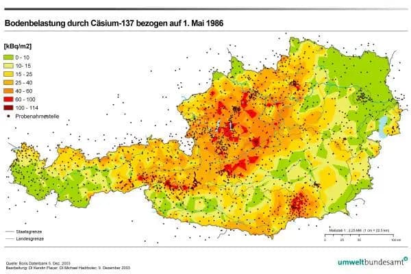 Как дела в Австрии с загрязнением  спустя 33 года после чернобыльской  катастрофы