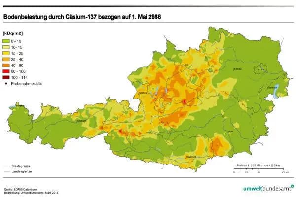 Как дела в Австрии с загрязнением  спустя 33 года после чернобыльской  катастрофы
