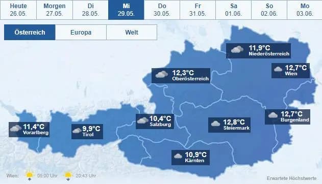 На этой неделе по всей Австрии ливни и холод, а потом станет ещё хуже