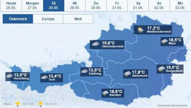 На этой неделе по всей Австрии ливни и холод, а потом станет ещё хуже