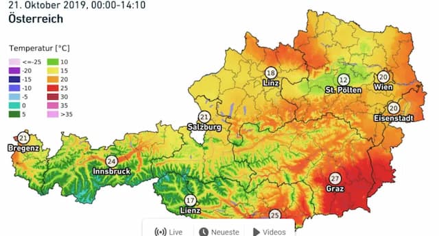 27,8 градуса в октябре - в Австрии пал очередной температурный рекорд