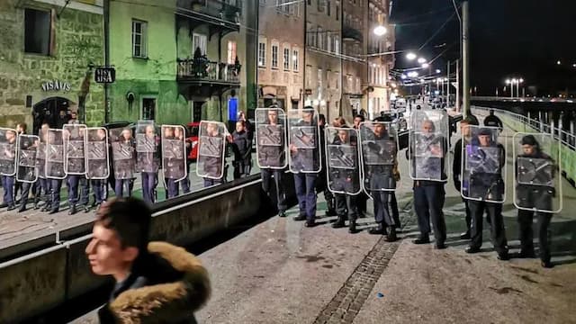 В субботу ночью в Зальцбурге произошла массовая драка, а затем последовали серьезные беспорядки