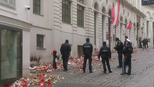 Полицейское расследование: акт вандализма на месте теракта в Вене