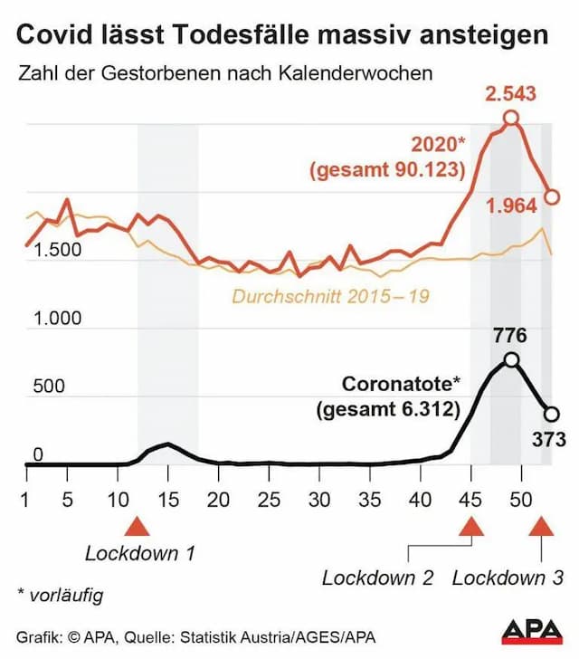 Итоги 2020 в Австрии: более 90 000 смертей и падение продолжительности жизни