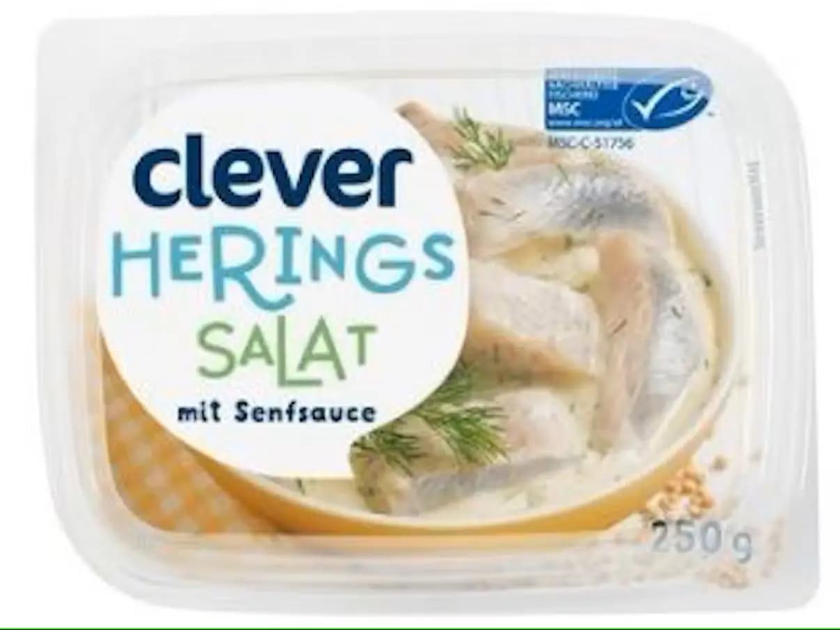 Billa отзывает продукт "CLEVER Heringssalat mit Senfsauce 250 g"