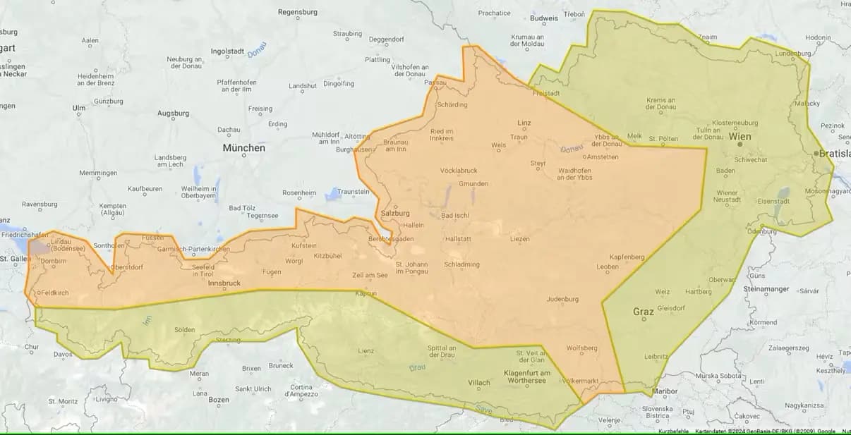 Возможны наводнения: Австрии угрожает град, штормы и проливные дожди