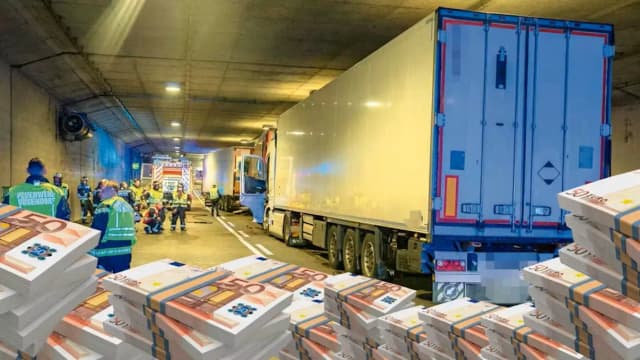 Купюры на дороге: после ДТП на S1 в туннеле нашли 250 000 евро