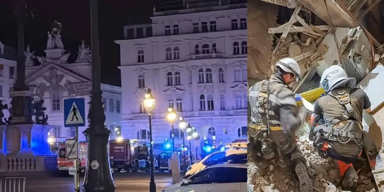 «Мы потратили несколько часов, чтобы освободить человека»: обвал дома в центре Вены — трое пострадавших
