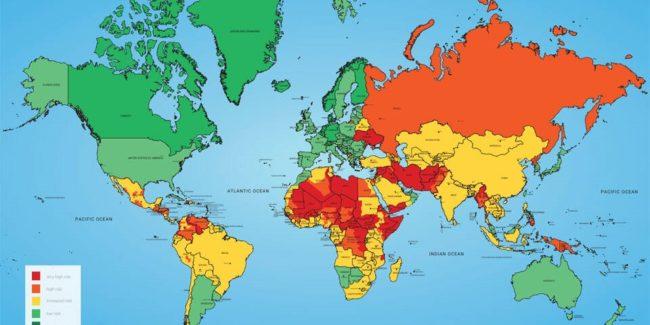 Новая карта рисков показывает, насколько опасным стал мир