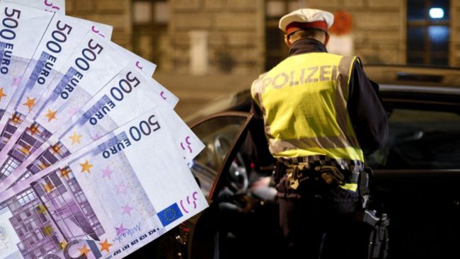 Масштабная операция венской полиции: штрафы на сумму в 11 870 евро всего за один день