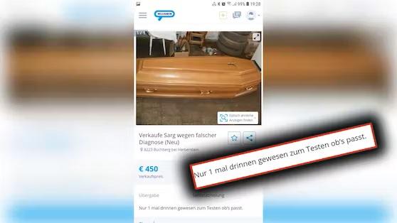 «Ошибочный диагноз»: пользователь willhaben из Штирии выставил на продажу свой гроб